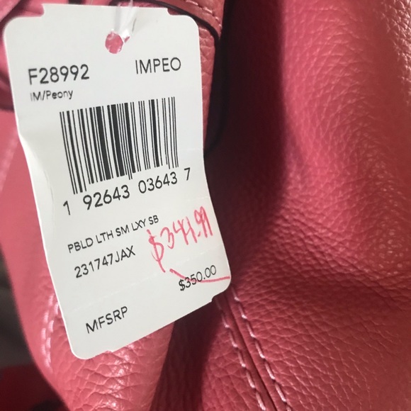 Coach Sm/ Lexy Pebbled Leather Shoulder Bag Peony - Picture 7 of 7